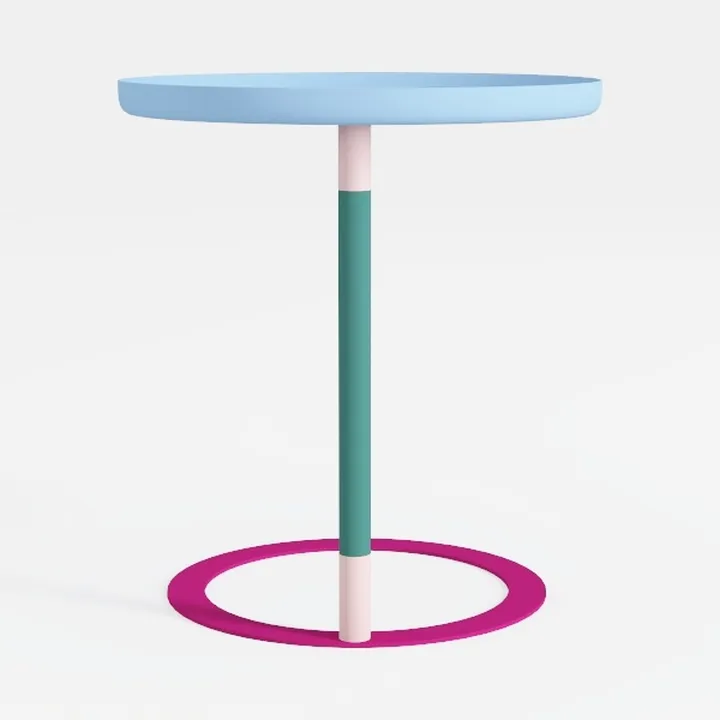 Modern C-Shaped Round Side Table for Living Room