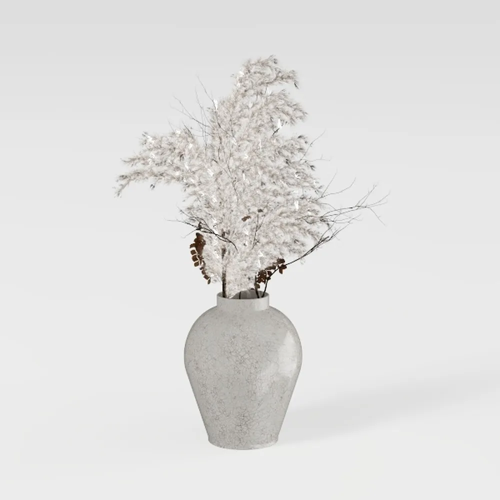 Mitt&Ditt Ceramic Flower Vase, 5.3 inch Off-White