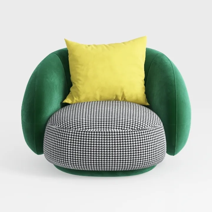 Swivel Barrel Accent Chair, Modern Round Corduroy