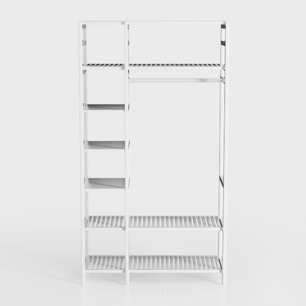 Dresser with Hanging Rack, White Dresser for