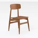 Modern Simple Home Dining Chair Solid Wood Right 45 Degree View