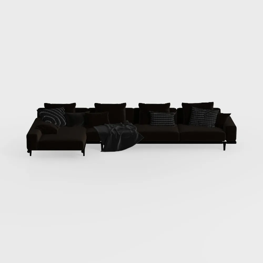 110” Cloud Sectional Couch, Modern Modular Section