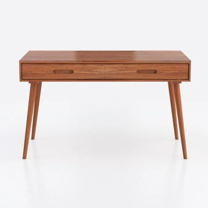 Mid Century Modern Solid Wood Writing Desk 3D Model