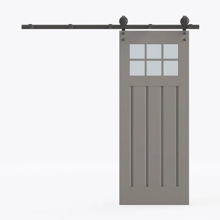 SmartStandard 34 x 84 in Glass Barn Door with 6FT