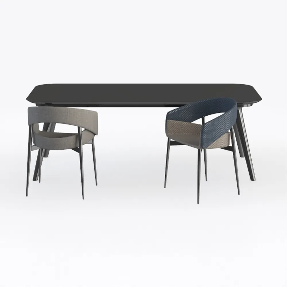 3-Piece Wicker Outdoor Dining Set with Gray Cushio