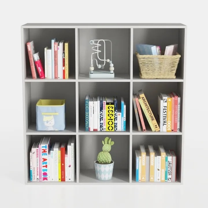 Bookshelf with Storage Bins, 9-Cube Storage