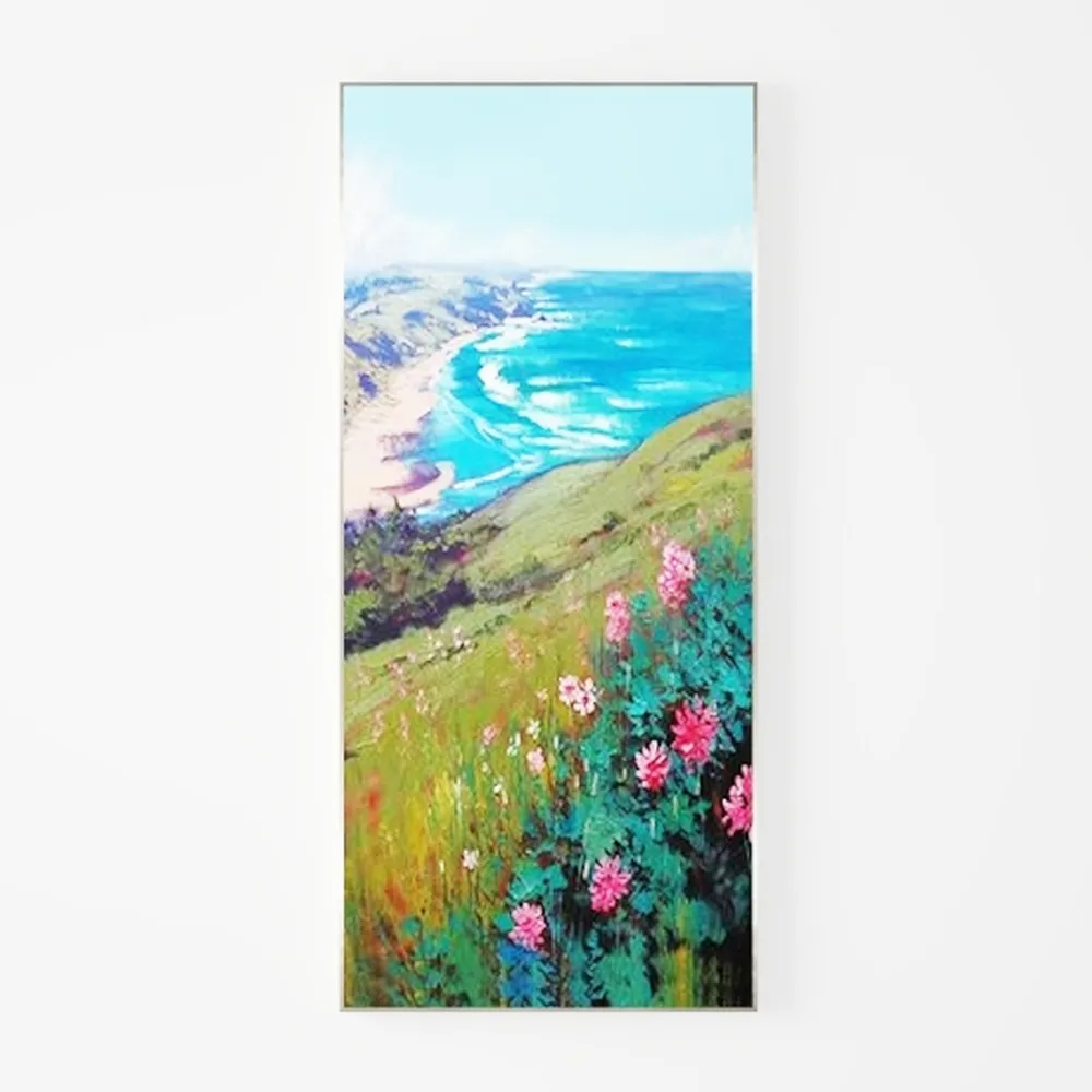 Vintage Coastal Wall Art Beach Umbrella Canvas