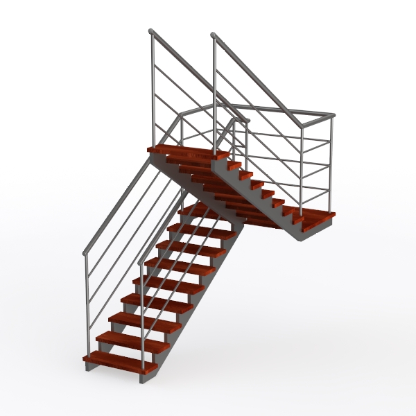 Stair with Right Turn Cherry