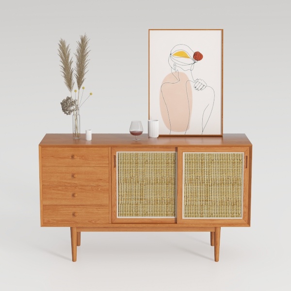 Bme Nancy Accent Cabinet, Elegant Curved Entryway 