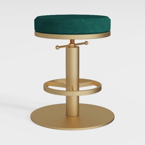 Rolling Stool Gold Vanity Stool with Wheels