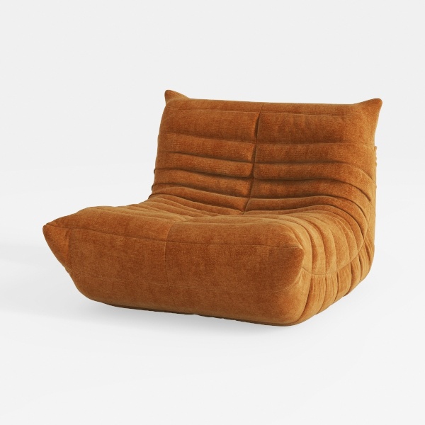 27.5''W Corduroy Bean Bag Chair with Ottoman