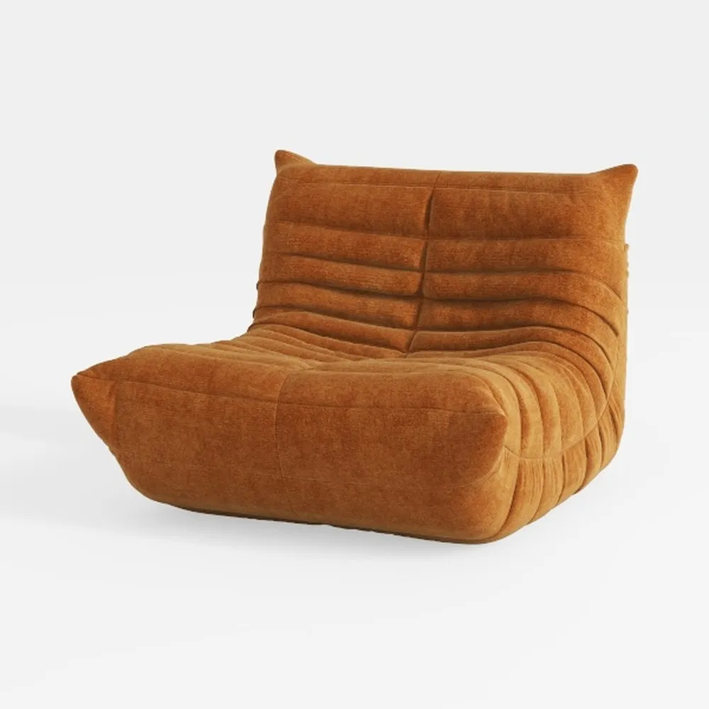 27.5''W Corduroy Bean Bag Chair with Ottoman