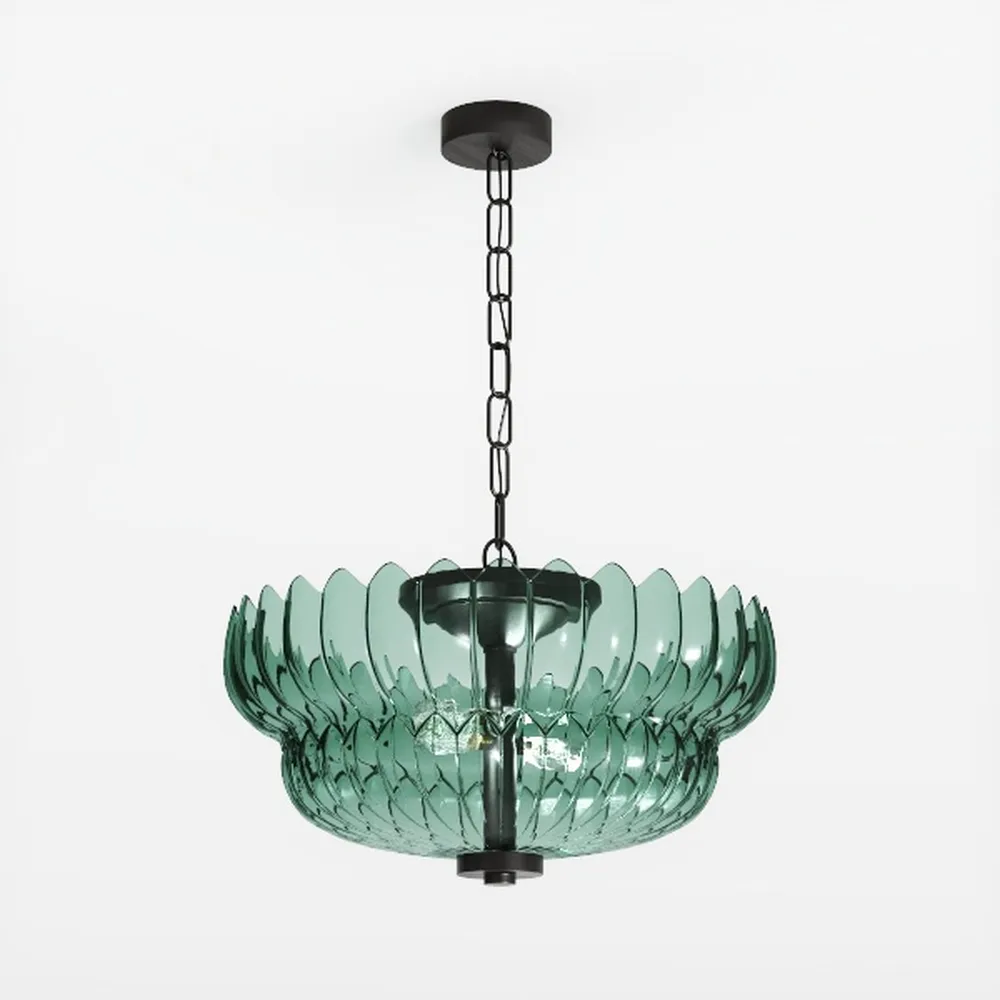 Antique Milk Glass Ceiling Light Fixture - 15 Inch