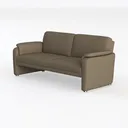 Minimalist Leather Two Seater Sofa Modern Living Room Furniture 3D Model Left 45 Degree View