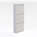 Minimalist White Metal Freestanding Storage Cabinet 3D Model Right 45 Degree View