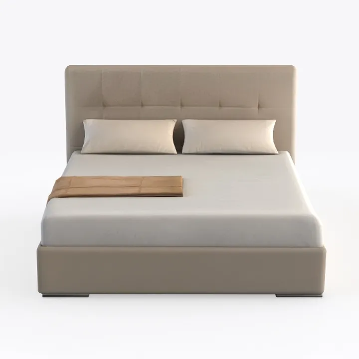 BOWERY HILL Upholstered Queen Platform Bed in Beig