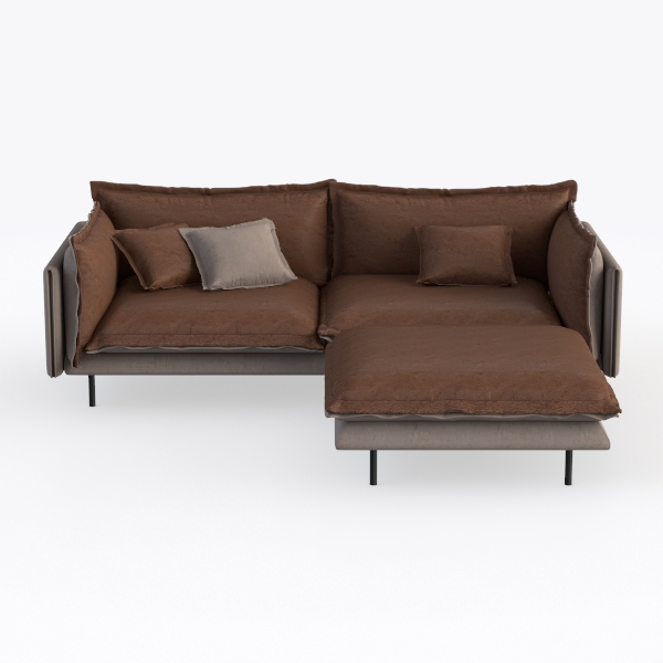 Furnemart Modern L Shape Sectional Sofa with Chais