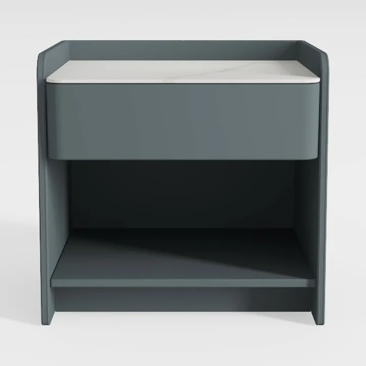 Minimalist Dark Gray Marble Top Nightstand 3D Model