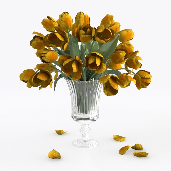 Hollyone Orange Peonies Artificial Flowers in Vase