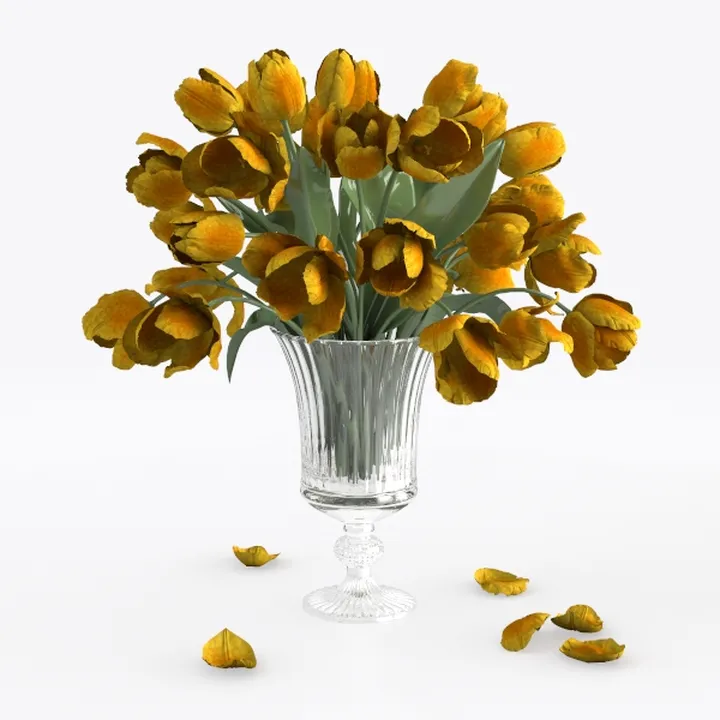 Hollyone Orange Peonies Artificial Flowers in Vase