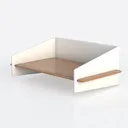 Minimalist Walnut Solid Wood Wall Mounted Shelf 3D Model Left 45 Degree View