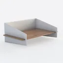 Minimalist Walnut Solid Wood Wall Mounted Shelf 3D Model Right 45 Degree View