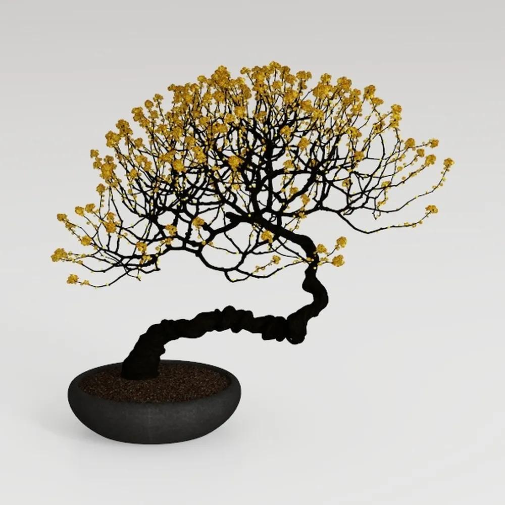 Trees Canvas Wall Art for Living Room - Gold Wall 