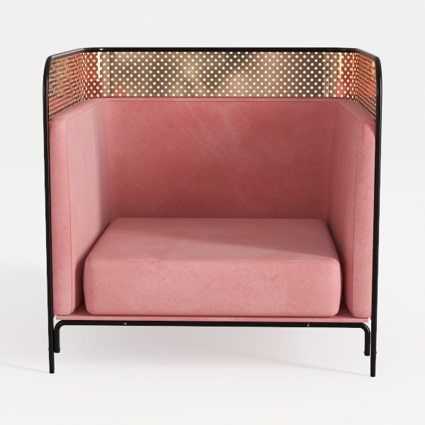 Maykoosh Velvet Accent Chair Gold Frame Tufted Arm