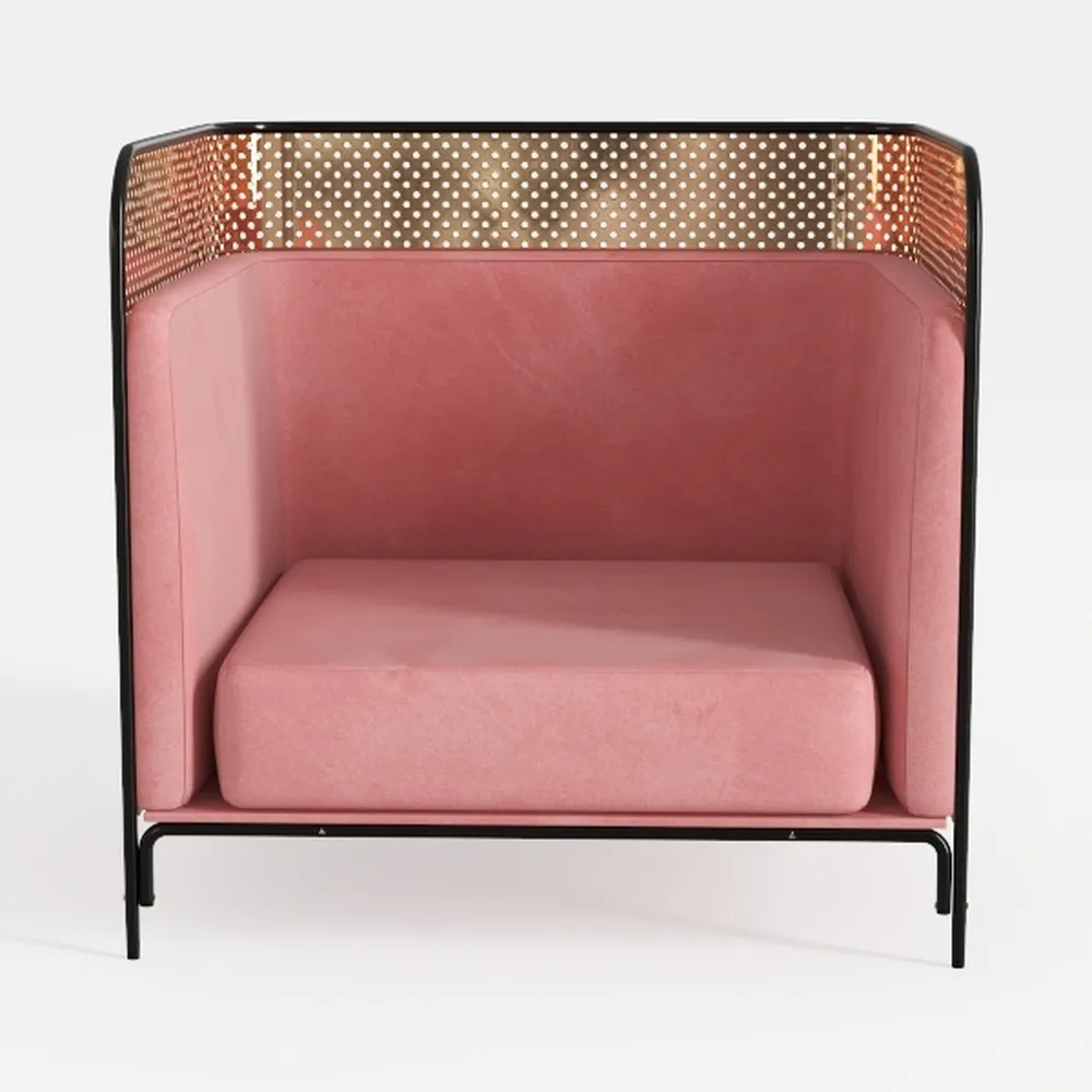 Maykoosh Velvet Accent Chair Gold Frame Tufted Arm