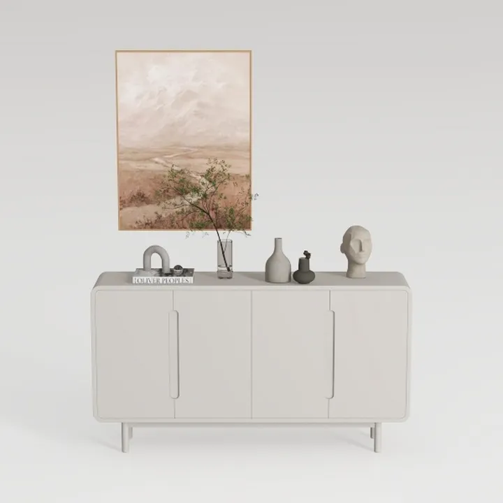 Minimalist Solid Wood Sideboard with Clean Simple Design 3D Model