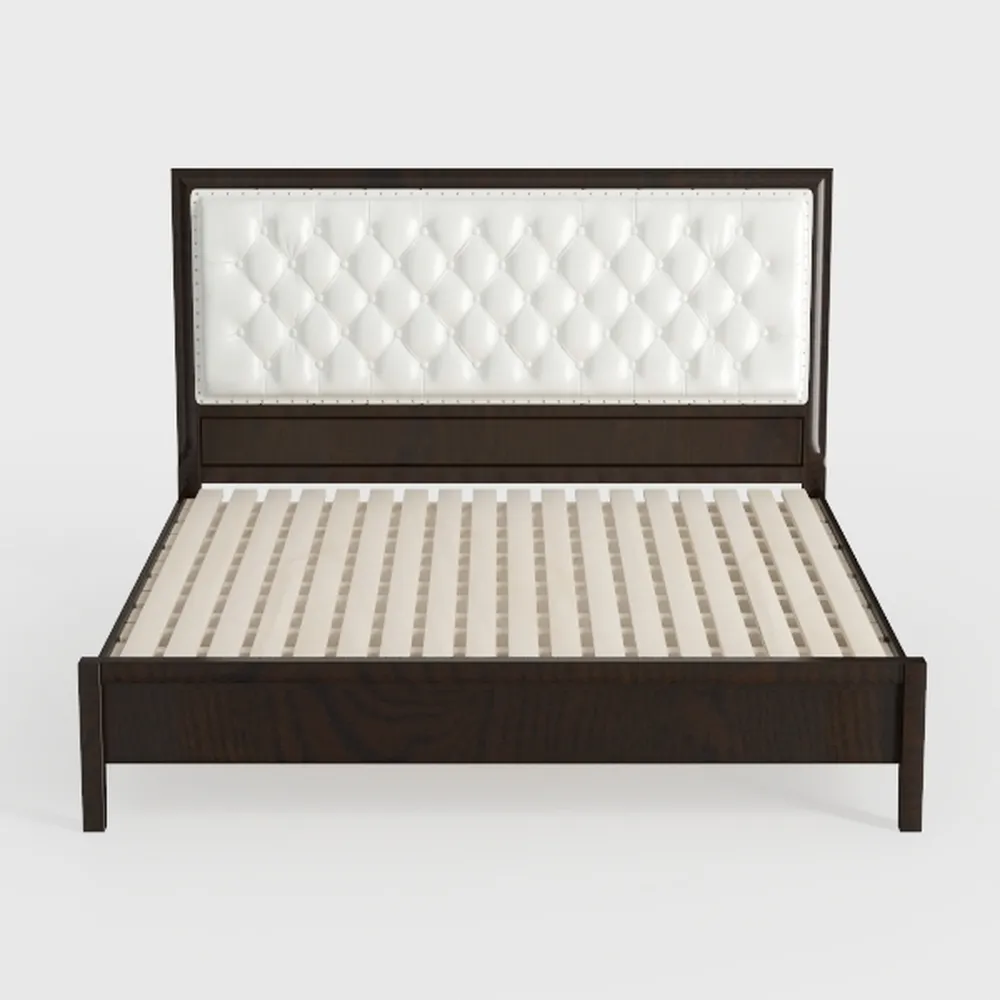 MUSEHOMEINC Bed Frame with Rattan Headboard,Solid