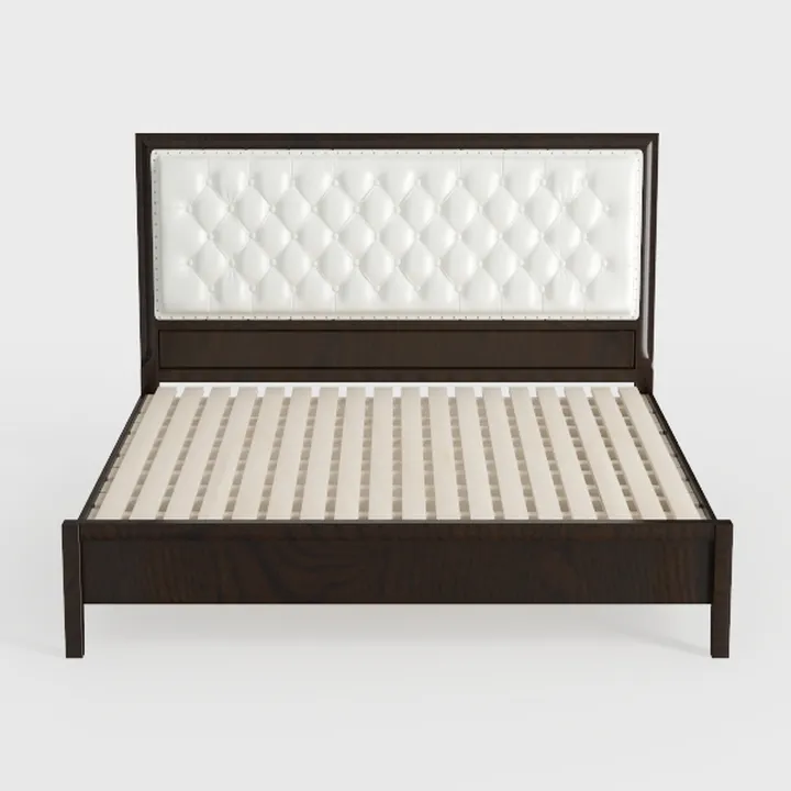 MUSEHOMEINC Bed Frame with Rattan Headboard,Solid