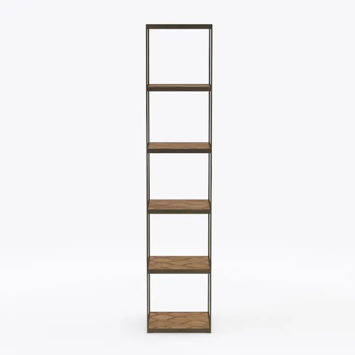 IBUYKE 6-Tier Tall Bookshelf,S-Shaped Geometric