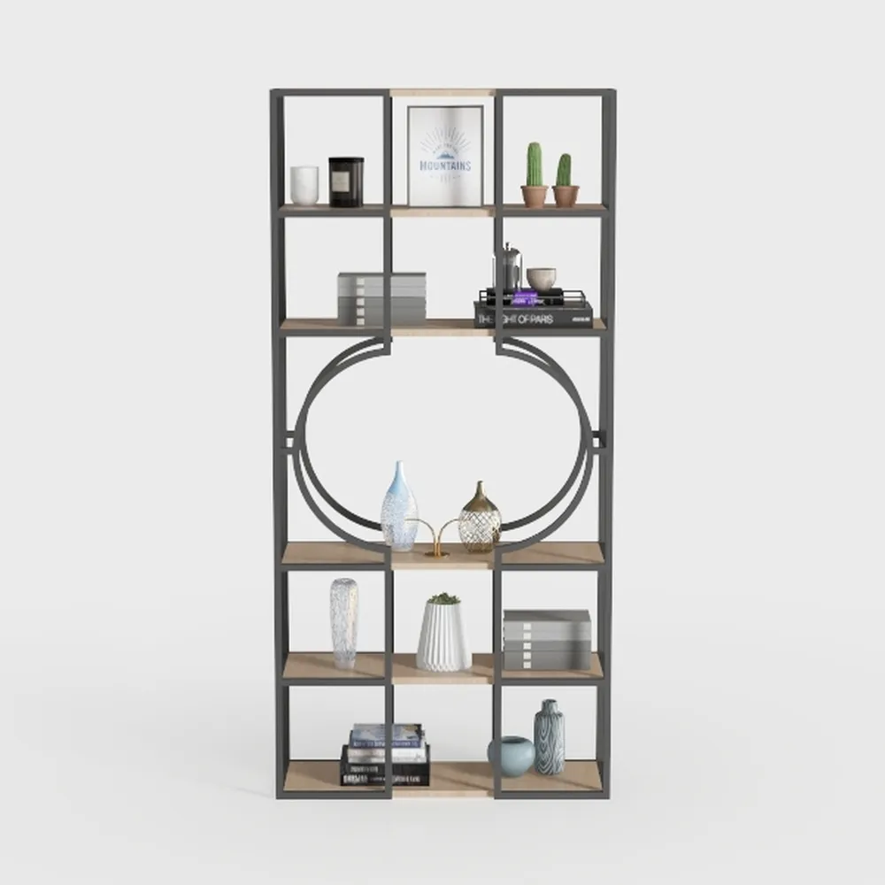 1Easylife 70.8-Inch Book Shelf, Industrial Metal