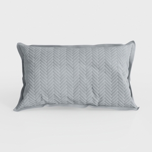 Minimalist Quilted Fabric Lumbar Throw Pillow 3D Model