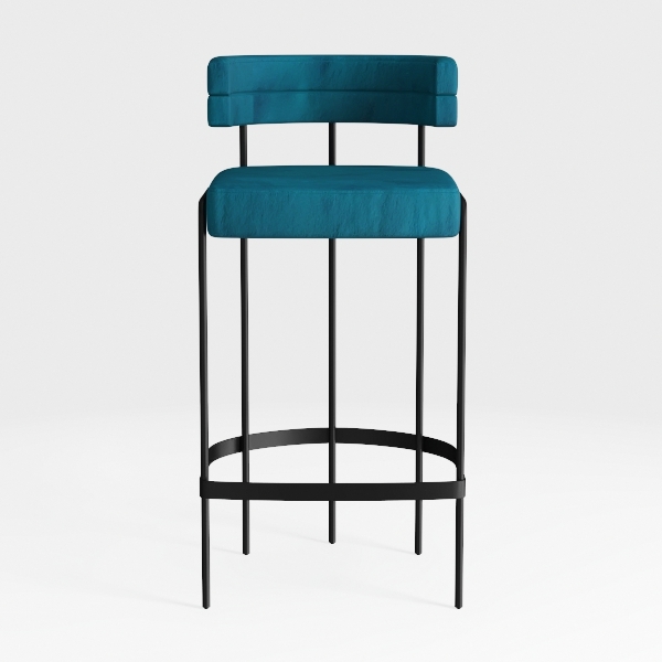 Benjara Tiara Counter Height Chair Set of 2, Metal