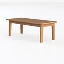 Minimalist Solid Oak Rectangular Coffee Table 3D Model Left 45 Degree View