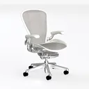 Modern Mesh Fabric Metal Office Chair Ergonomic 3D Model Left 45 Degree View