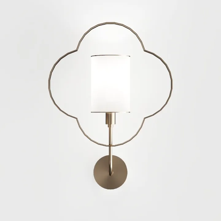 Modern Brass Fabric Clover Wall Lamp 3D Model