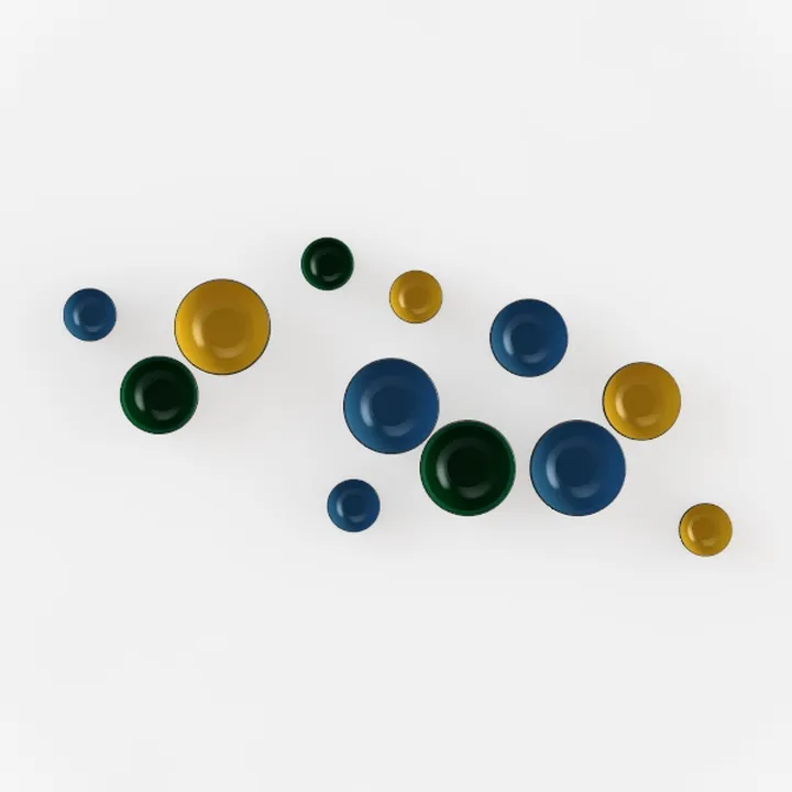 Modern Multicolor Acrylic Wall Decor Spheres 3D Model
