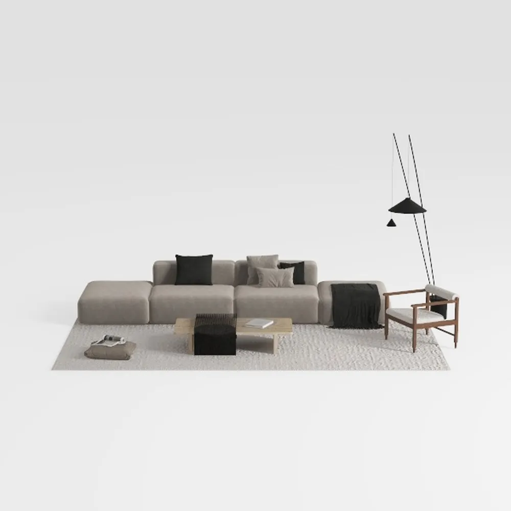 KIVENJAJA Chenille Sectional Couch, L-Shaped Cloud