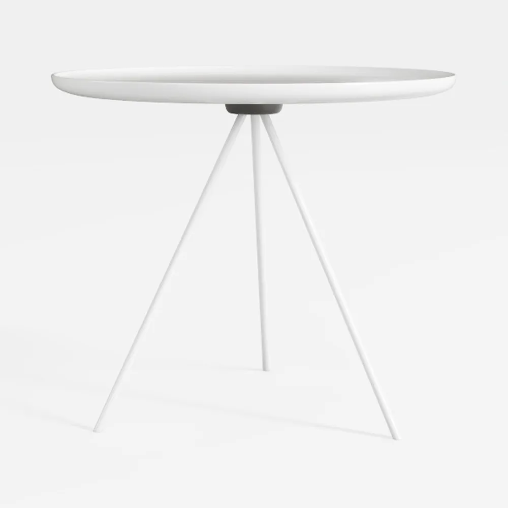 Apicizon 16" Round Side Table, White End Table for