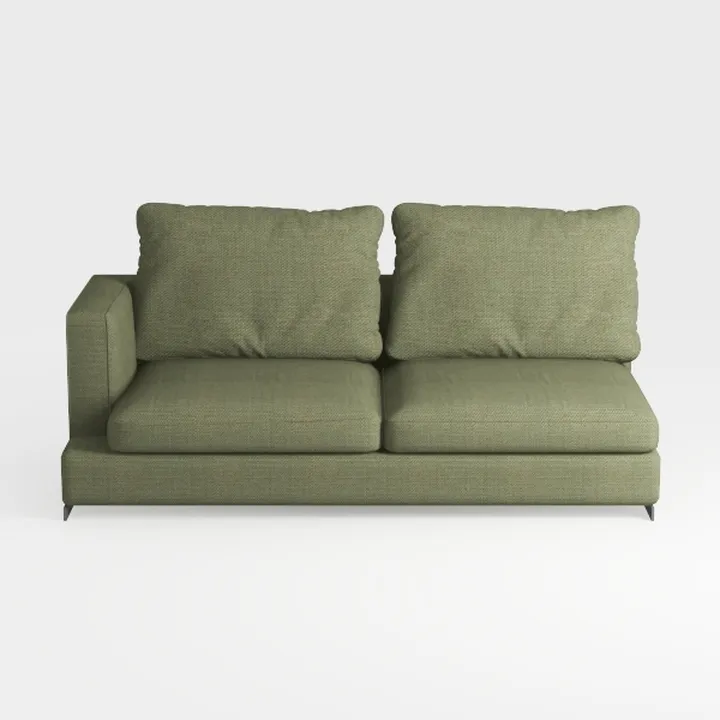 Minimalist Sage Green Fabric Two Seat Sofa 3D Model