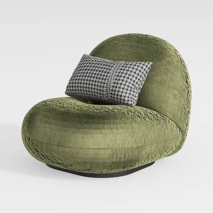 360 Degree Swivel Barrel Chair with Half Moon
