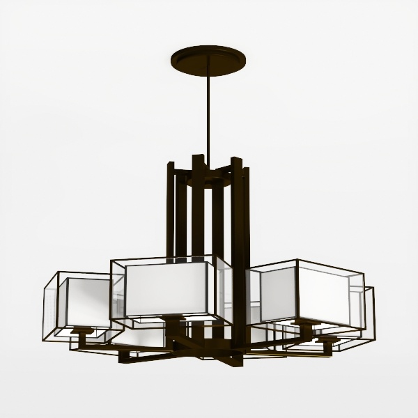 3-Light Ceiling Light Fixture, Black and Gold