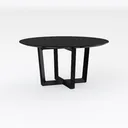 LVB Black Round Dining Table for 4 to 6, 42 Inch C Right 45 Degree View