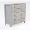 Minimalist Solid Wood 6 Drawer Dresser Storage Cabinet 3D Model Right 45 Degree View