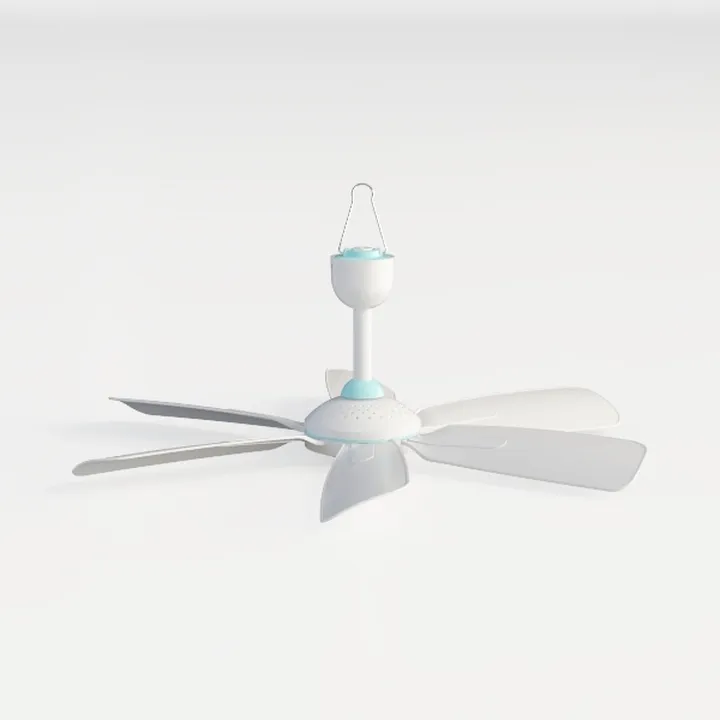 Minimalist White Plastic Hanging Ceiling Fan 3D Model