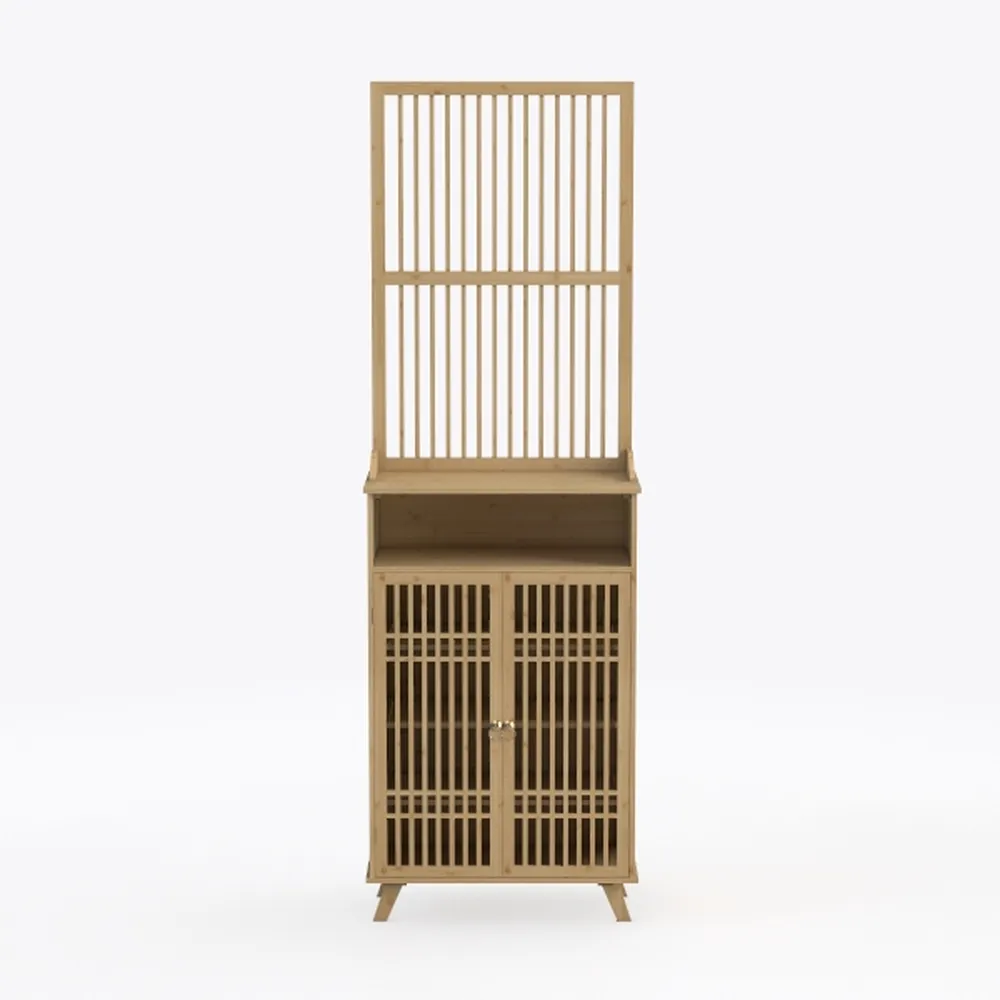 Amazer Narrow Storage Cabinet Bamboo, 70'' Tall