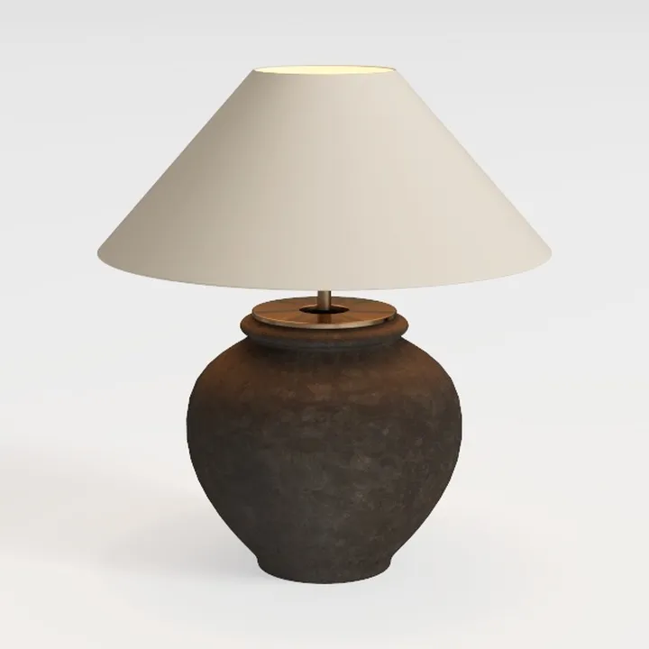 Farmhouse Ceramic Table Lamp for Living Room,Black